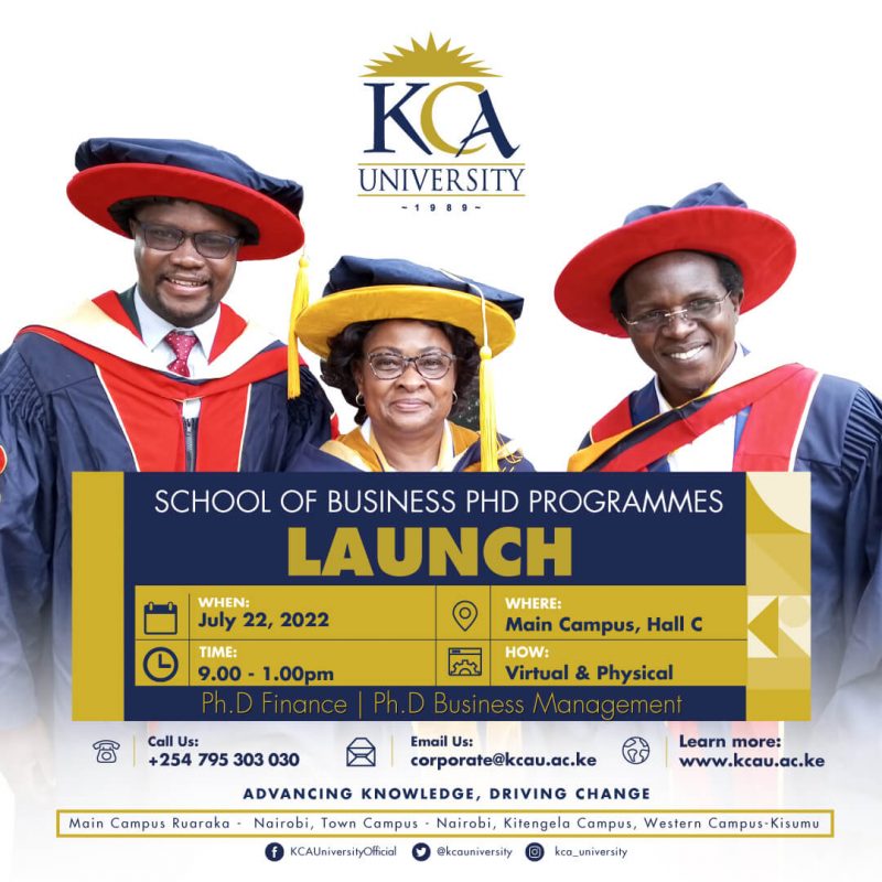 KCA University Launches Two New PhD programmes