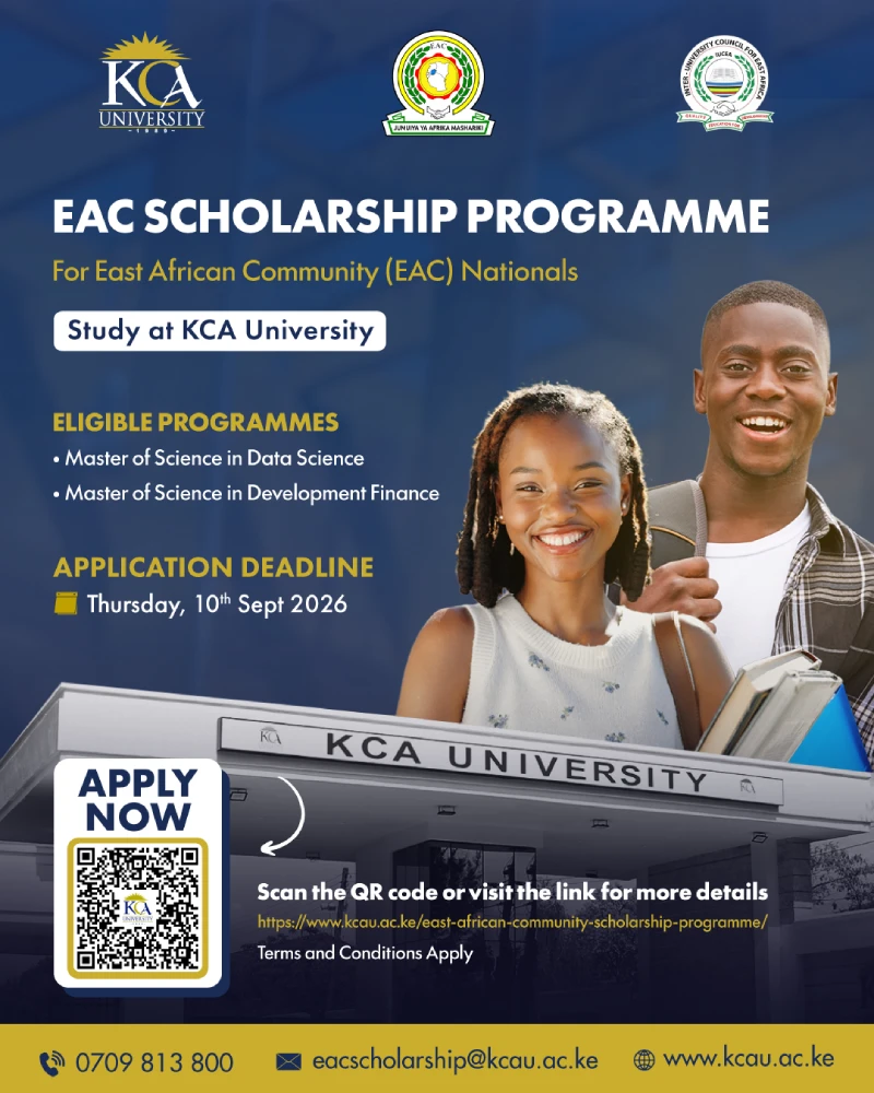 East African Community Scholarship Programme — KCA University. Click to view details and apply.