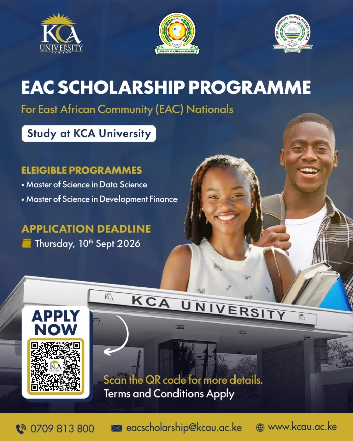 East African Community Scholarship Programme — KCA University. Click to view details and apply.